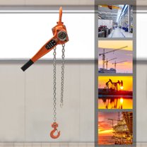 Manual Ratchet Lever Chain Hoist - 1 Ton Capacity, 10ft Chain, 6mm G80 Steel (Blue)-657518