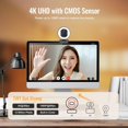 thumbnail image 2 of Angetube 4K Webcam with Light for PC, UHD 4K, TOF Auto , Dual AI Noise-Cancelling Mics, 1080p@60FPS, USB Streaming Webcam w/Privacy Cover for Laptop//Desktop/PC Work w/Zoom/Teams/Google Meet, 2 of 7