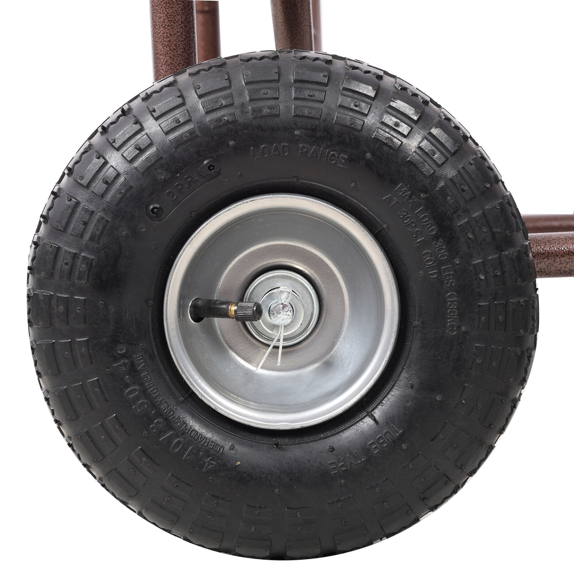 Metal Hose Reel Cart with Wheels, Heavy Duty Steel Reel, Outdoor Water Hose Caddy for Backyard, Garden, or Lawn, 250 Ft Hose Capacity