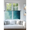 thumbnail image 4 of Sheer Curtains 54 Inch Length 2 Panels Set for Kitchen, Blue Teal Ombre Semi Sheer Curtains for Windows, Coastal Beach Modern Abstract Art Voile Window Treatments Rod Pocket Curtain, 4 of 7