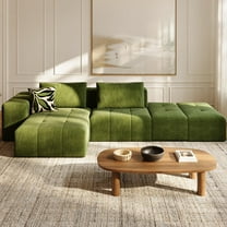 130" Cloud Sectional Couch with L-Shape Chaise, Akaber Modern Modular Sofa with Deep Seat, Upholstered Couches for Living Room Bedroom