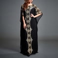 thumbnail image 2 of Daznico Robes Élégantes pour Femmes, Robe Musulmane pour Femmes Robe Col en V Longueur Complète Kaftan Robe Décontractée Quotidienne, Robes pour Femmes Cache Ventre, 2 of 9