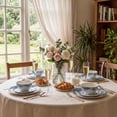 thumbnail image 3 of Onader 12 Piece Tableware Set, Rose Floral Dinnerware Set for 4, Ceramic Plates and Bowls Sets for Home Kitchen Restaurant, Scratch Resistant & Microwave Safe, Blue, 3 of 9