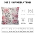 thumbnail image 5 of HENGT  Throw Pillow Cover Gray Abstract with Pink Flowers and Leaves on White Watercolor Floral Pattern Rose in Pastel Color Decorative Pillow Case Home Decor Square Pillowcase, 5 of 5