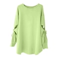 thumbnail image 4 of Womens Oversized Crewneck Sweatshirt, Fleece Pullover Top with Cut Out Sleeve Design, Casual Loose Fit Spring Outfits for Lounge, Daily Wear and Street Style Green, 4 of 5