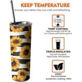 thumbnail image 6 of Sunflower Tumbler 20 oz Travel Coffee Mug Sunflower Print Skinny Tumblers with Lid and Straw Stainless Steel Insulated Coffee Cups Gift for Sunflower Lover, 6 of 6