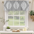 thumbnail image 2 of Baroque Grey Curtain Valances for Windows, Kitchen Valance Window Treatments Panel 2 Pack, Vintage Damask Classic Floral Rod Pocket Short Curtains for Bathroom Bedroom 54 x 18 Inch, 2 of 8