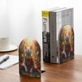 thumbnail image 5 of Susaid Sunshine Flower Meditating Cat Print Wooden Bookends Decorative Book Ends for Shelves Heavy Books Holder Organizer Non-Slip Desk Book End for Kids Room Office School 1 Pairs, 5 of 8