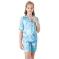 thumbnail image 3 of Topgal Cute Cupcake and Colorful Heart Pajamas for Girls – Satin Silky Short Sleeve Button Down PJ Set Size 14, 3 of 7
