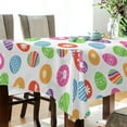 thumbnail image 3 of Coolnut Cute Easter Eggs Tablecloth Rectangle Colorful Table Cloth Large Square Table Cover for Dining Kitchen Party 60"x120" Decor Gift, 3 of 7
