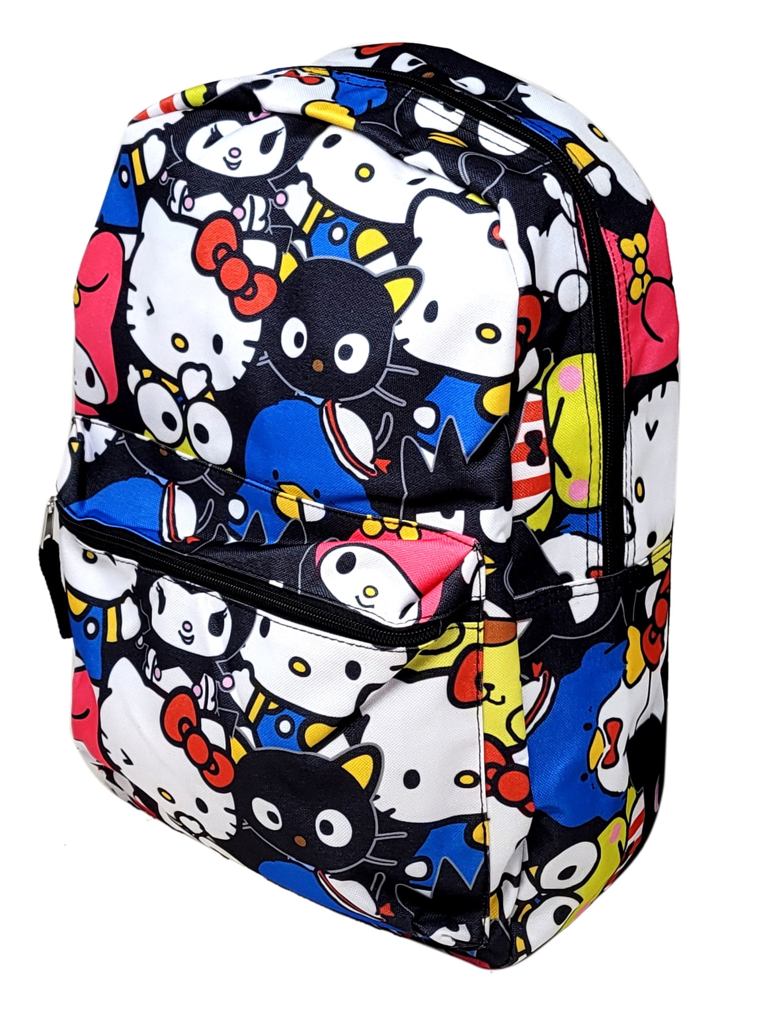 Hello Kitty Backpack 16" All-over Print Sanrio Keroppi Kuromi Melody Girl Black