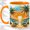 Orange, variant on Palm Tree Sunset Accent Mug, 11oz Ceramic Coffee Cup for Beach Lovers