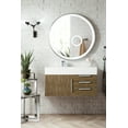 thumbnail image 2 of James Martin Vanities 36" Single Wall Mount Vanity, Latte Oak, Brushed Nickel w/ Glossy White Top, 2 of 4