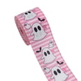 thumbnail image 3 of CaiYueKe Pink Halloween Wired Ribbon for Wreath Bows, 1 Roll, 2.5″ Wide, 5 Yards Long, Pastel Halloween Ghost Wired Ribbons for Crafts Supplies, Pink Black Bat Ribbon Bow, 3 of 8