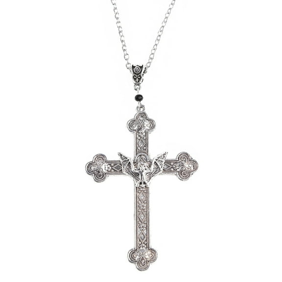 SIEYIO for Cross Bat Necklace Gothic Halloween Necklace Fashion Jewelry for Women Men