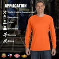 thumbnail image 3 of Radyan Hi Visibility Men's Long Sleeve Safety Shirts - 10 Pack, 100% Polyester, Size: Adult, 3 of 5