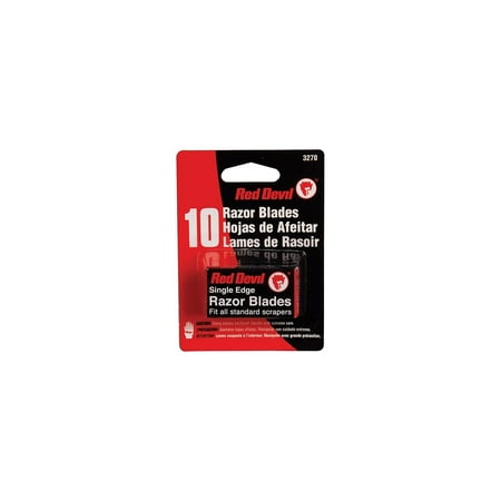 Red Devil 3270 Single-Edge Razor Blades, Silver, 10 Pack