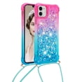 thumbnail image 2 of Funda para iPhone 12 Mini Brillantina Líquida Divertida Reluciente y con Cristales en Movimiento Cuerpo Cruzado con Cordón Ajustable, 2 of 5