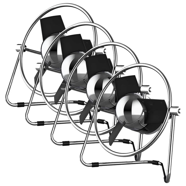 Ventilador Escritorio Elegante LuxaBreezeChrome 4Pzas 5"Ø Cromo USB y Clavija 127V 2 Velocidades Ventilador de Escritori VentDepot MXLBC-004