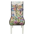 thumbnail image 7 of TSOVTHRID Dragonfly Floral Oil Painting Print Seat Cushion Covers for Kitchen Quilted Removable Anti-Slip Dining Room Chair Covers Cozy Chair Seat Slipcovers with Detachable Strap, Set of 1, 7 of 7