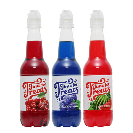 Time For Treats Cherry, Blue Raspberry, Watermelon Snow Cone Syrup 3-pack by Victorio