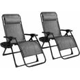 thumbnail image 1 of Costway 2 Pcs Fauteuils Inclinables Pliants Robustes pour Patio Gris, 1 of 9