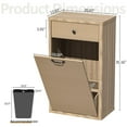 thumbnail image 3 of Spurgehom 13 Gallons Tilt Out Trash Can Cabinet Freestanding Kitchen Trash Can Modern Hidden Garbage Recycling Cabinets with Hideaway Drawer Pet Proof Trash Can Holder for Kitchen, Natural, 3 of 14