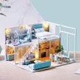 thumbnail image 2 of Miniature Wooden Dollhouse Kit with Furniture and Music, 2 of 7