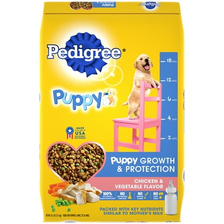 PEDIGREE Puppy Growth & Protection Dry Dog Food Chicken & Vegetable Flavor, 16.3 lb. Bag
