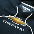 thumbnail image 2 of Chevrolets Chevy Bowtie Stacked Unisex Adult Slim Fit Pull-Over Heather Hoodie, Navy, Large, 2 of 5