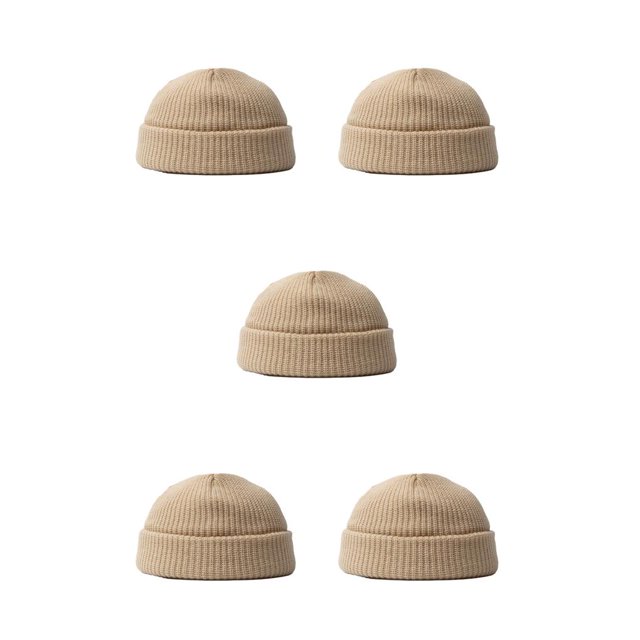 Minnieouse Beanie Fleeced Hat Transpirable para deportes al aire libre Cooling Skull Caps Beige Beige 5piezas Minnieouse CBP228404