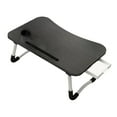 thumbnail image 1 of Escritorio portátil pequeño, mesa plegable, soporte para portátil con portavasos y soporte para teléfono, ideal para cama, sofá, trabajo, juegos, negro, 1 of 9