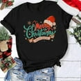 thumbnail image 2 of Blusas informales con estampado de cuello redondo y manga corta navideñas para mujer Pompotops  hkajfhjk457931, 2 of 4