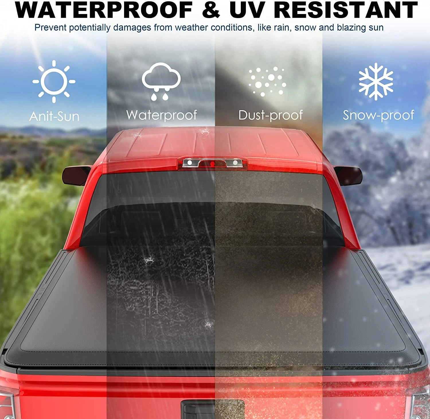 MOSTPLUS 5FT Roll Up Tonneau Cover for 2015-2026 Chevy Colorado GMC Canyon Truck Bed Cover