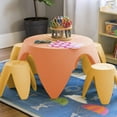 thumbnail image 7 of ECR4Kids Blossom Kids Toddler Indoor/Outdoor Plastic 36x18" Play Table, Orange, 7 of 7