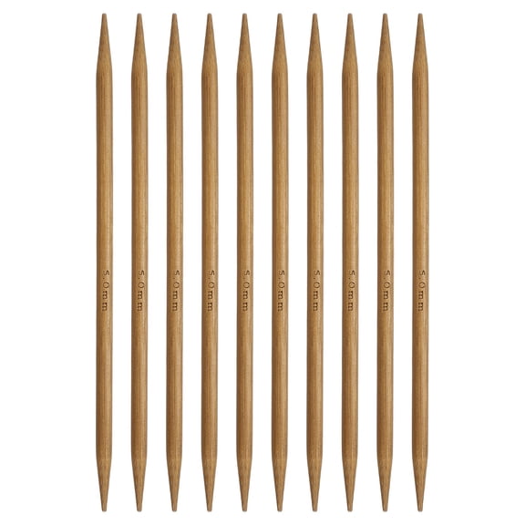 Uxcell 10Pcs Bamboo Knitting Needles Double Point Size US 8(5mm) Carbonized 6 Inch(15cm) Straight for Handmade Creative DIY Knitting Craft Yarn Projects