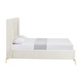 thumbnail image 3 of Montrell Upholstered Linen Queen Size Wingback Platform Bed, Light Beige, 3 of 7