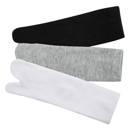 

3 Pairs Two Toe Socks Flip-Flop Big Toe Tabi Indoor Outdoor Stylish Hiking Or Casual Men and Womens Socks Black