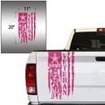 thumbnail image 2 of Soldier Veteran Enlisted Man Retired Fighter U.S. Army USAF USMC Distressed American US USA Flag Truck Tailgate Vinyl Decal fits Most Pickup Trucks Military Sticker (11" x 20", Pink), 2 of 8