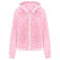 thumbnail image 6 of Gubotare Girls Fall Jacket Girls Full-Zip Fleece Jacket - Hooded Lightweight Outwear, Long Sleeve Fall Winter Coat, Kids Clothes Size 13-14,(Pink 13-14 Years), 6 of 6