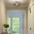 thumbnail image 7 of Kira Home Duncan 13" 2-Light Industrial Farmhouse Metal Flush Mount, Cage Ceiling Light, Slate Iron + Textured Black, 7 of 7