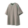 thumbnail image 1 of Tops para hombre, blusas y camisas de manga corta con cuello redondo para hombre, blusas casuales deportivas holgadas de manga corta con cuello redondo para hombre, blusas de poliéster para hombre, 1 of 3
