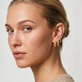 thumbnail image 5 of YEUOYEA 3 Pairs Small Huggie Hoop Earrings Set for Women, Hypoallergenic 14K Gold Plated S925 Sterling Silver Post, Jewelry Gift, 5 of 6