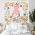 thumbnail image 2 of Tapiz de pared con plantas, flores y conejos, 150 x 100 cm, microtela, 2 of 2