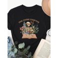 thumbnail image 1 of T-Shirt Graphique Noir pour Fille "One More ChapterBook Lover" - Tee-Shirt Décontracté à Imprimé Floral Squelette, Haut à Manches Courtes et Col Rond Extensible Doux pour Tenue Décontractée, Vêtements de Sport, Vêtements à Thème Littéraire, 1 of 7