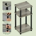 thumbnail image 4 of JUST Side Table, 3-Tier End Table, Open Shelves Night Stand, Bedside Table, Toolless Assembly, for Living Room, Bedroom, Bathroom, Sage Green, 4 of 8