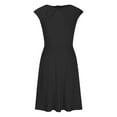 thumbnail image 3 of Homenesgenics Summer Dresses for Women under $10 Plus Size Summer New Women's Casual Dress Tight Style Slim Large Hem Dress Sleeveless Round Neck Knee Length Dress Black S, 3 of 5