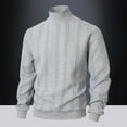 thumbnail image 2 of VNKIDY Men's Sweater Coat Autumn Winter Slim Fit Solid Color Turtleneck Sweater Long Sleeve Cable Knit Stripe Pattern Thermal Jumper For Daily Casual Cold Weather Wear Casual Knitwear, 2 of 7