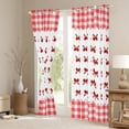 thumbnail image 3 of Manfei Lovely Girls Bowknot Blackout Curtains Set of 2 (38x54 Each),Cartoon Bow Tie Curtains and Drapes,Red White Plaid Grid Living Room Curtains For Kids,Luxury Bedroom Decor, 3 of 6