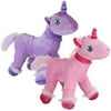 DilaBee Unicorn Stuffed Animals - Pack of 2 Pink & Purple Plush Unicorns 10.5" - Sparkle Accents - Safe, Non Toxic Materials